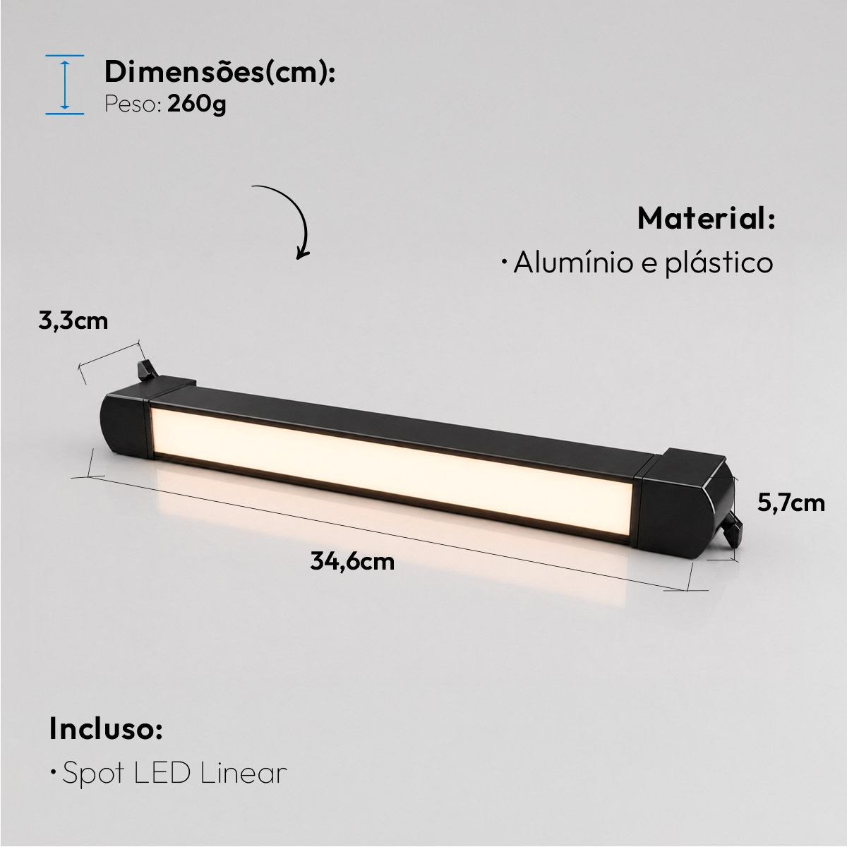 Spot Led Para Trilho Authentic Linea 40w 4000k Branco Neutro IP20 Bivolt Preto Avant