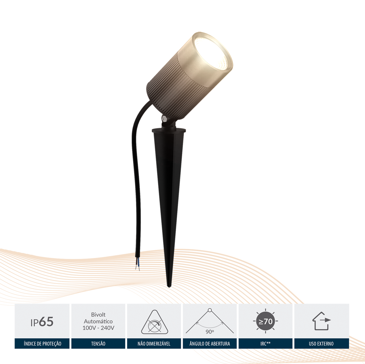 Espeto De Jardim Nimus Led 10w 4000K Branco Neútro IP65 Bivolt Preto Avant