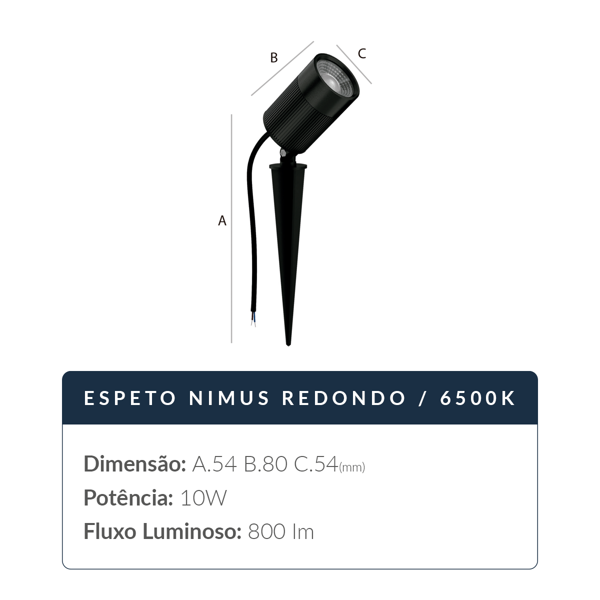 Espeto De Jardim Nimus Led 10w 6500k Branco Frio IP65 Bivolt Preto Avant