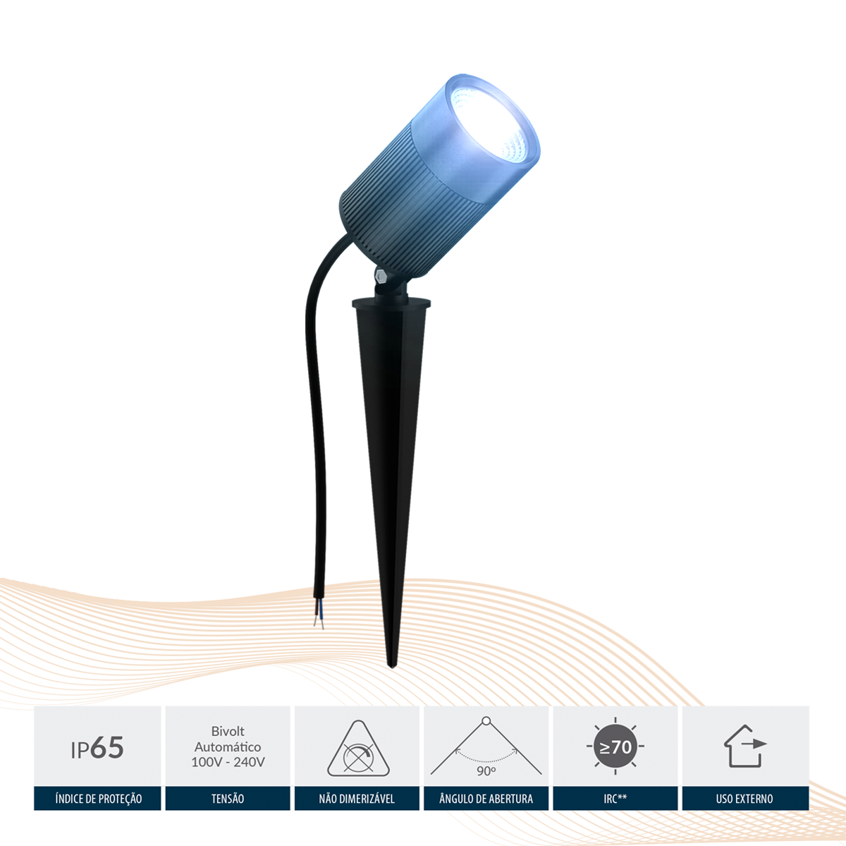 Espeto De Jardim Nimus Led 10w 6500k Branco Frio IP65 Bivolt Preto Avant