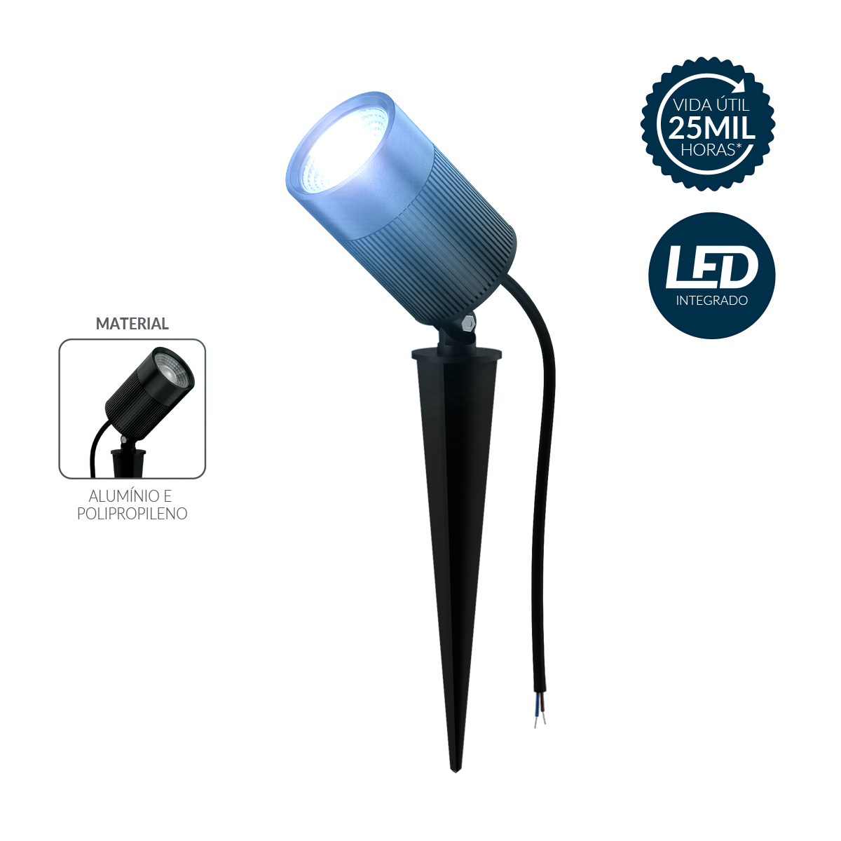Espeto De Jardim Nimus Led 10w 6500k Branco Frio IP65 Bivolt Preto Avant