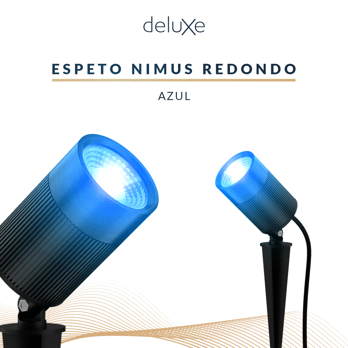 Espeto De Jardim Nimus Led 10w Azul IP65 Bivolt Preto Avant