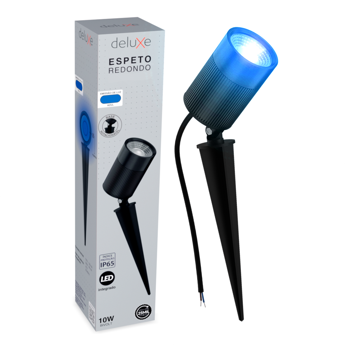 Espeto De Jardim Nimus Led 10w Azul IP65 Bivolt Preto Avant
