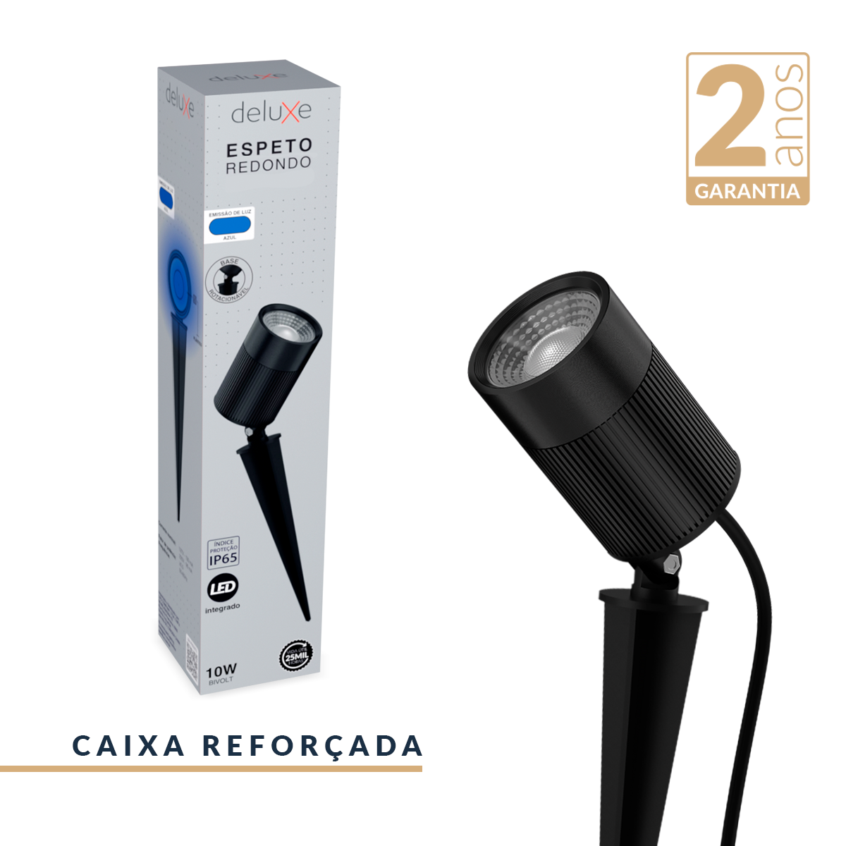Espeto De Jardim Nimus Led 10w Azul IP65 Bivolt Preto Avant