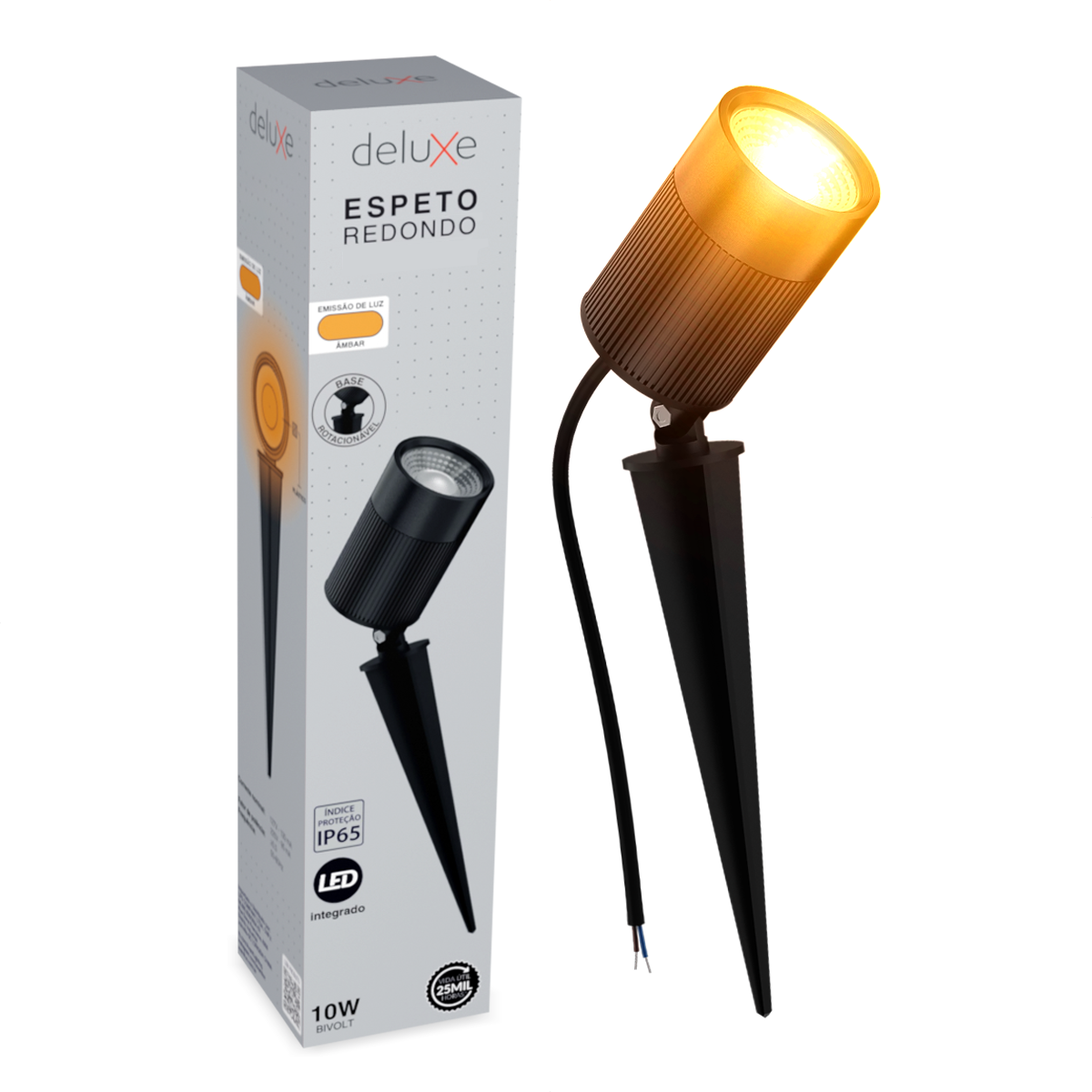 Espeto De Jardim Nimus Led 10w Laranja IP65 Bivolt Preto Avant