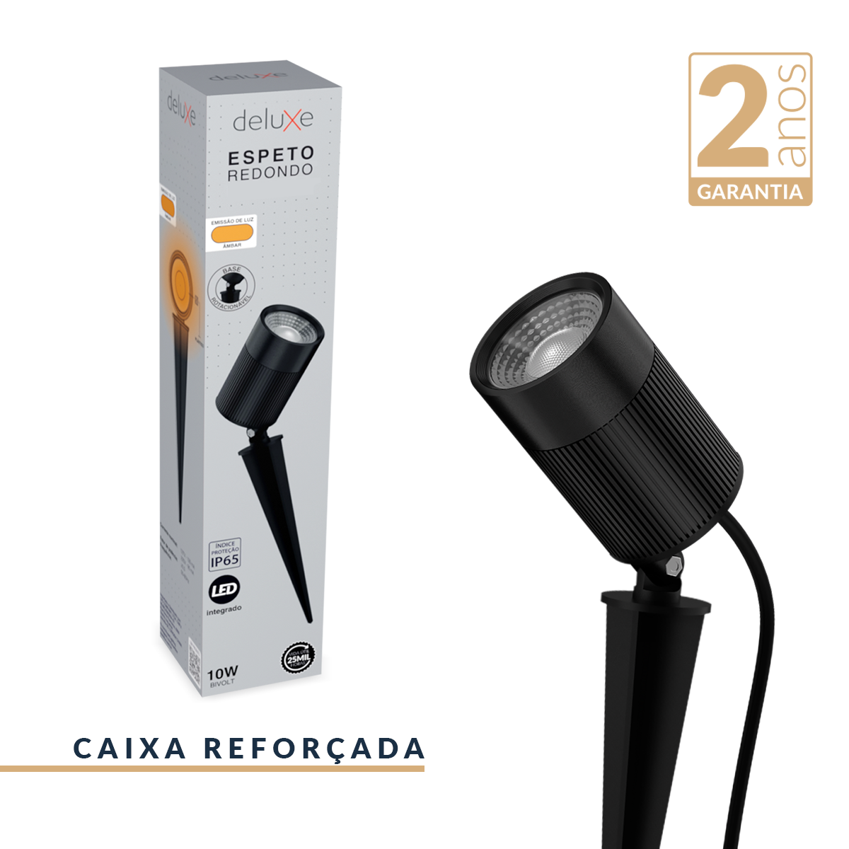 Espeto De Jardim Nimus Led 10w Laranja IP65 Bivolt Preto Avant