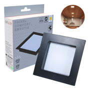 Painel Led Comfort Recuado 6w 2700k Branco Quente IP20 Bivolt Preto Avant
