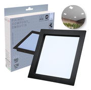Painel Led Comfort Recuado 12w 6500k Branco Frio IP20 Bivolt Preto Avant