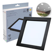 Painel Led Recuado Comfort 12w 2700k Branco Quente Bivolt Preto Avant