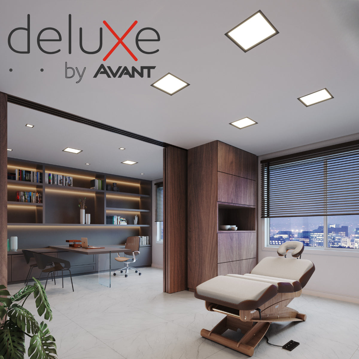 Painel Led Recuado Comfort 12w 2700k Branco Quente Bivolt Preto Avant