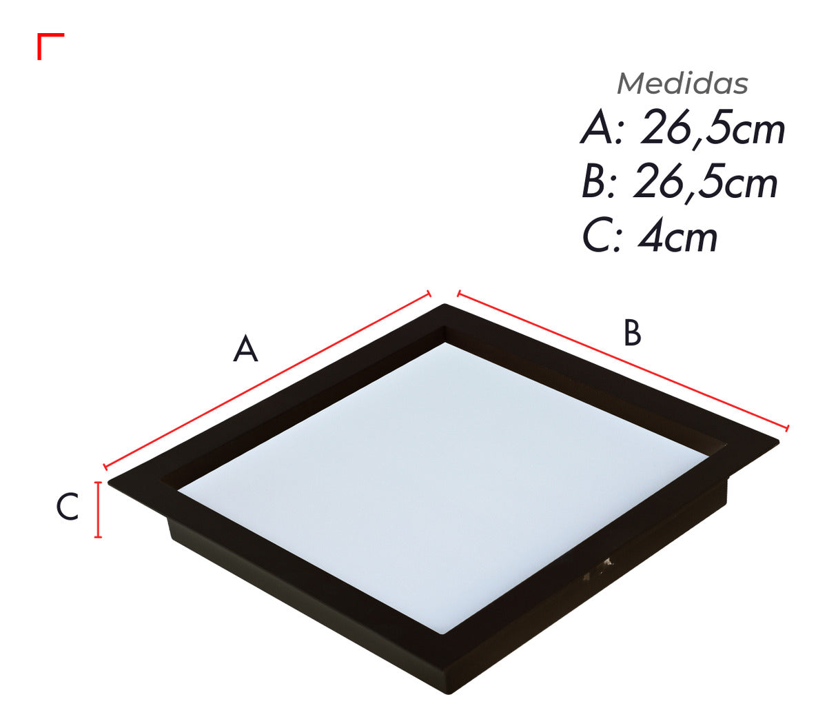 Painel Led Recuado Comfort 24w 6500k Branco Frio IP20 Bivolt Preto Avant