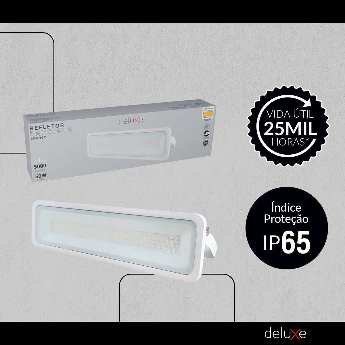 Refletor Led Facciata 50w 3000k Branco Quente Bivolt IP66 Branco Avant Pro