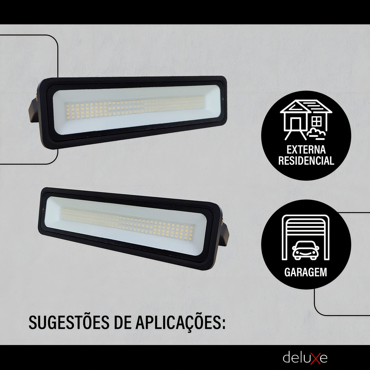 Refletor Led Facciata 50w 3000k Branco Quente Bivolt IP66 Preto Avant Pro