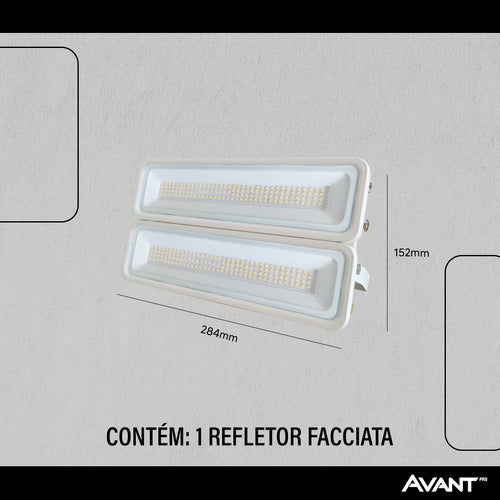 Refletor Led Facciata 100w 4000k Branco Neutro Bivolt IP66 Branco Avant Pro