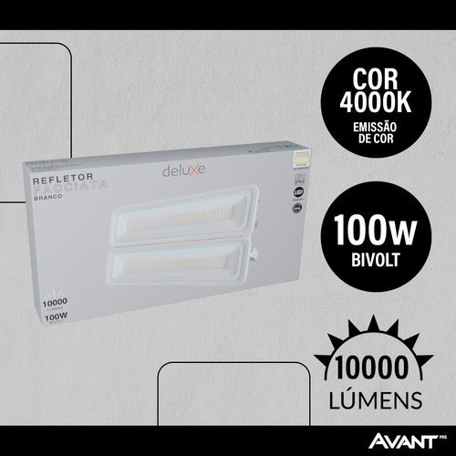 Refletor Led Facciata 100w 4000k Branco Neutro Bivolt IP66 Branco Avant Pro