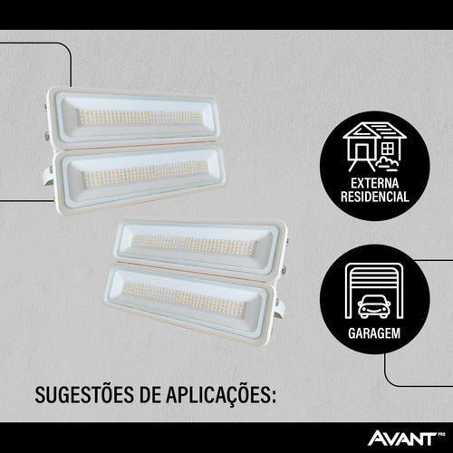 Refletor Led Facciata 100w 4000k Branco Neutro Bivolt IP66 Branco Avant Pro