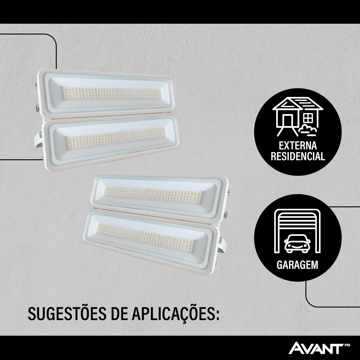 Refletor Led Facciata 100w 3000k Branco Quente Bivolt IP66 Branco Avant Pro