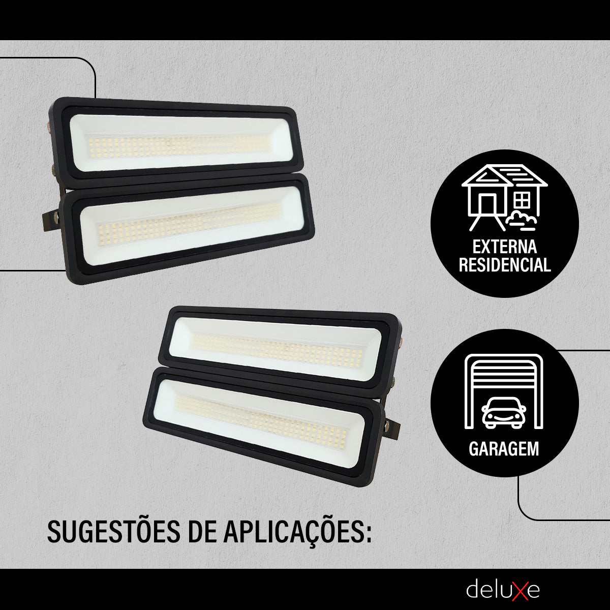 Refletor Led Facciata 100w 6500k Branco Frio Bivolt IP66 Preto Avant Pro