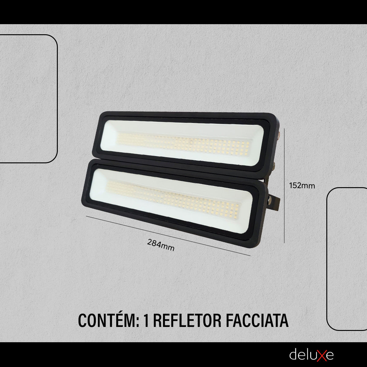 Refletor Led Facciata 100w 6500k Branco Frio Bivolt IP66 Preto Avant Pro
