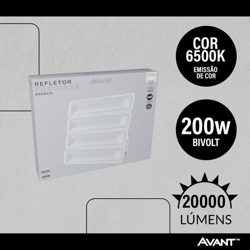 Refletor Led Facciata 200w 6500k Branco Frio Bivolt IP66 Branco Avant Pro