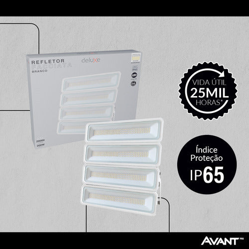 Refletor Led Facciata 200w 4000k Branco Neutro Bivolt IP66 Branco Avant Pro