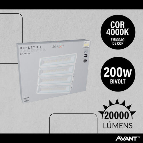 Refletor Led Facciata 200w 4000k Branco Neutro Bivolt IP66 Branco Avant Pro