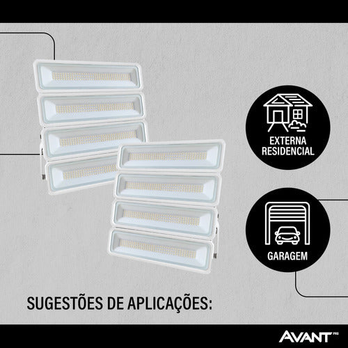 Refletor Led Facciata 200w 3000k Branco Quente Bivolt IP66 Branco Avant Pro