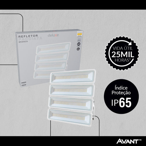Refletor Led Facciata 200w 3000k Branco Quente Bivolt IP66 Branco Avant Pro