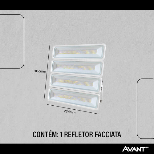 Refletor Led Facciata 200w 3000k Branco Quente Bivolt IP66 Branco Avant Pro