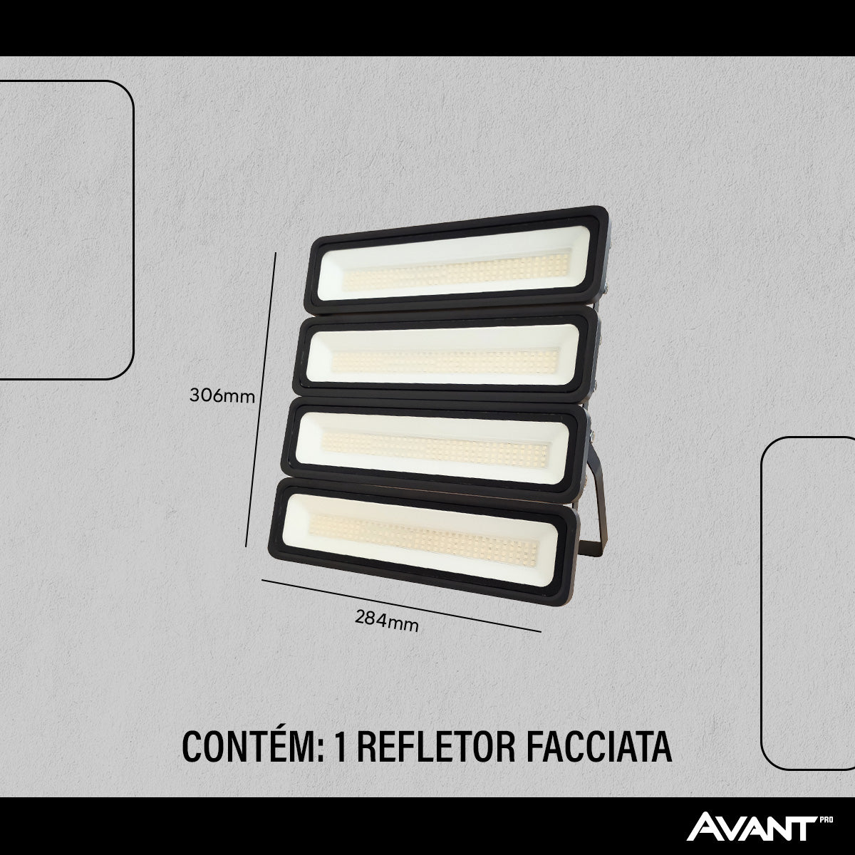 Refletor Led Facciata 200w 6500k Branco Frio Bivolt IP66 Preto Avant Pro