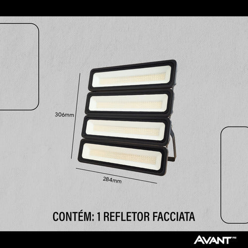 Refletor Led Facciata 200w 4000k Branco Neutro Bivolt IP66 Preto Avant Pro