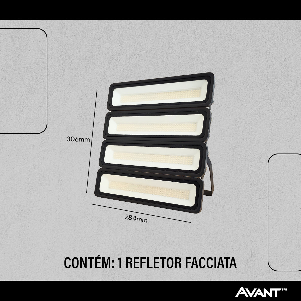 Refletor Led Facciata 200w 3000k Branco Quente Bivolt IP66 Preto Avant Pro