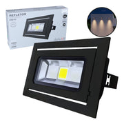 Refletor Led Effect 20w 6500k Branco Frio Bivolt IP65 Preto Deluxe