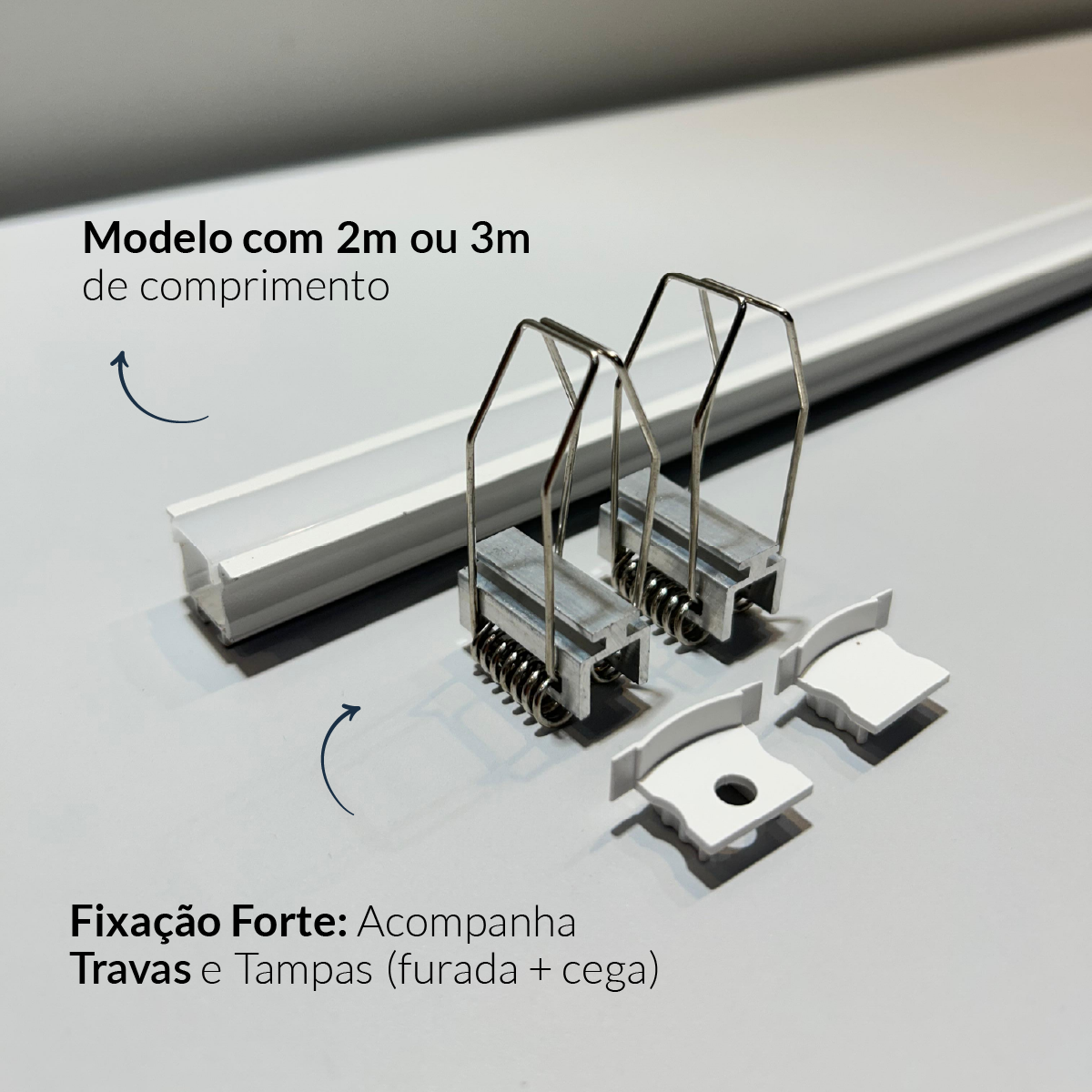 Perfil Barra Risqué Inside Embutir 24x15mm 3 Metros IP20 Branco Avant