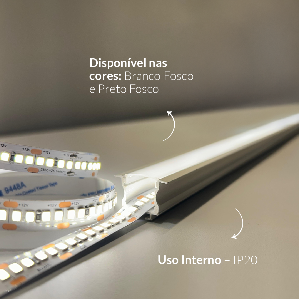 Perfil Barra Risqué Inside Embutir 24x15mm 3 Metros IP20 Branco Avant