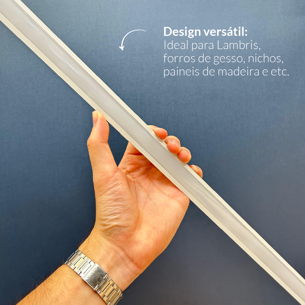 Perfil Barra Risqué Inside Embutir 24x08mm 3 Metros IP20 Branco Avant