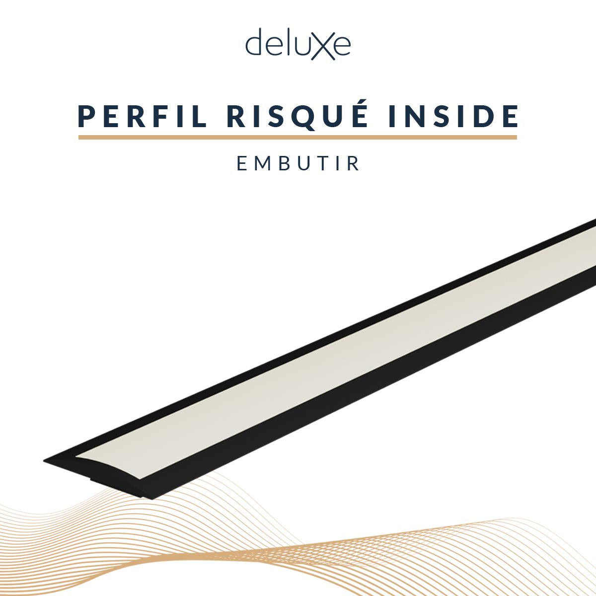 Perfil Barra Risqué Inside Embutir 24x08mm 2 Metros IP20 Branco Avant