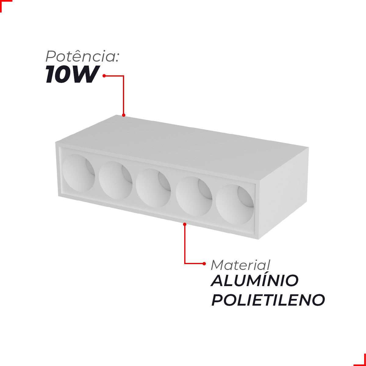 Spot Led Dots Redondo Sobrepor 10w 2700k/6500k IP20 Bivolt Branco Avant