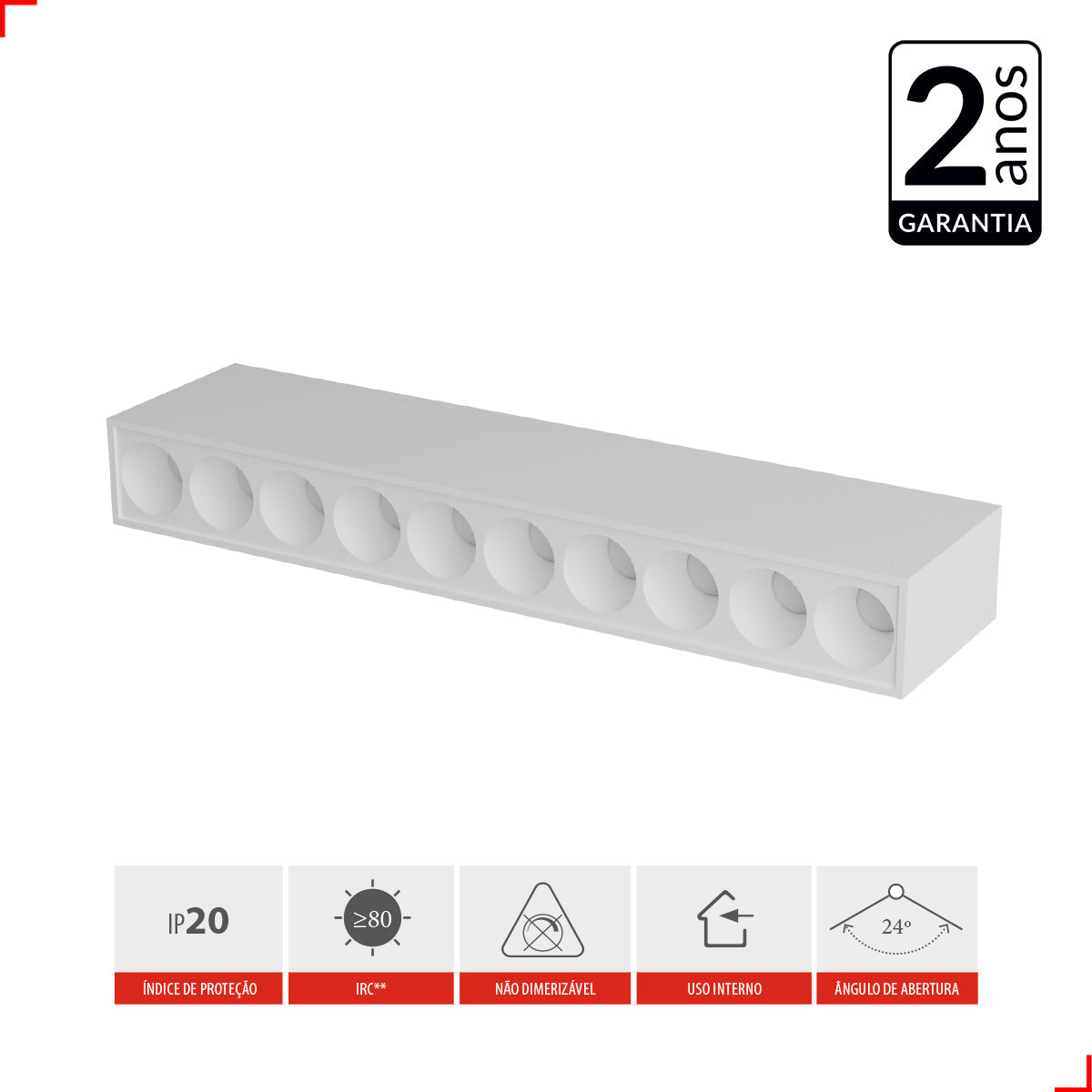 Spot Led Dots Redondo Sobrepor 20w 2700k/6500k IP20 Bivolt Branco Avant
