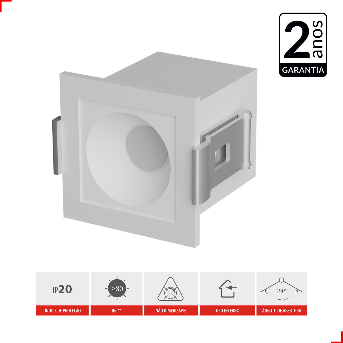 Spot Led Dots Redondo 2w 2700k/6500k Embutir IP20 Bivolt Branco Avant