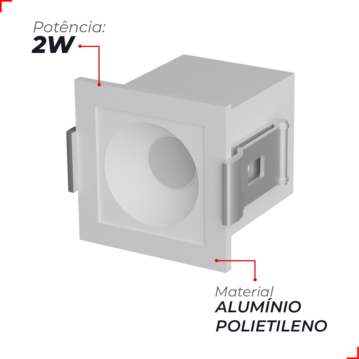 Spot Led Dots Redondo 2w 2700k/6500k Embutir IP20 Bivolt Branco Avant