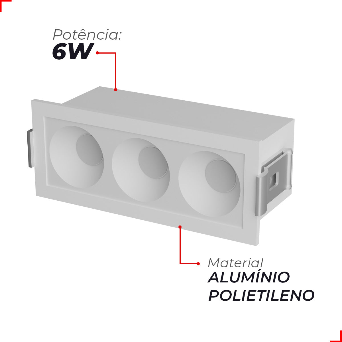 Spot Led Dots Redondo 6w 2700k/6500k Embutir IP20 Bivolt Branco Deluxe
