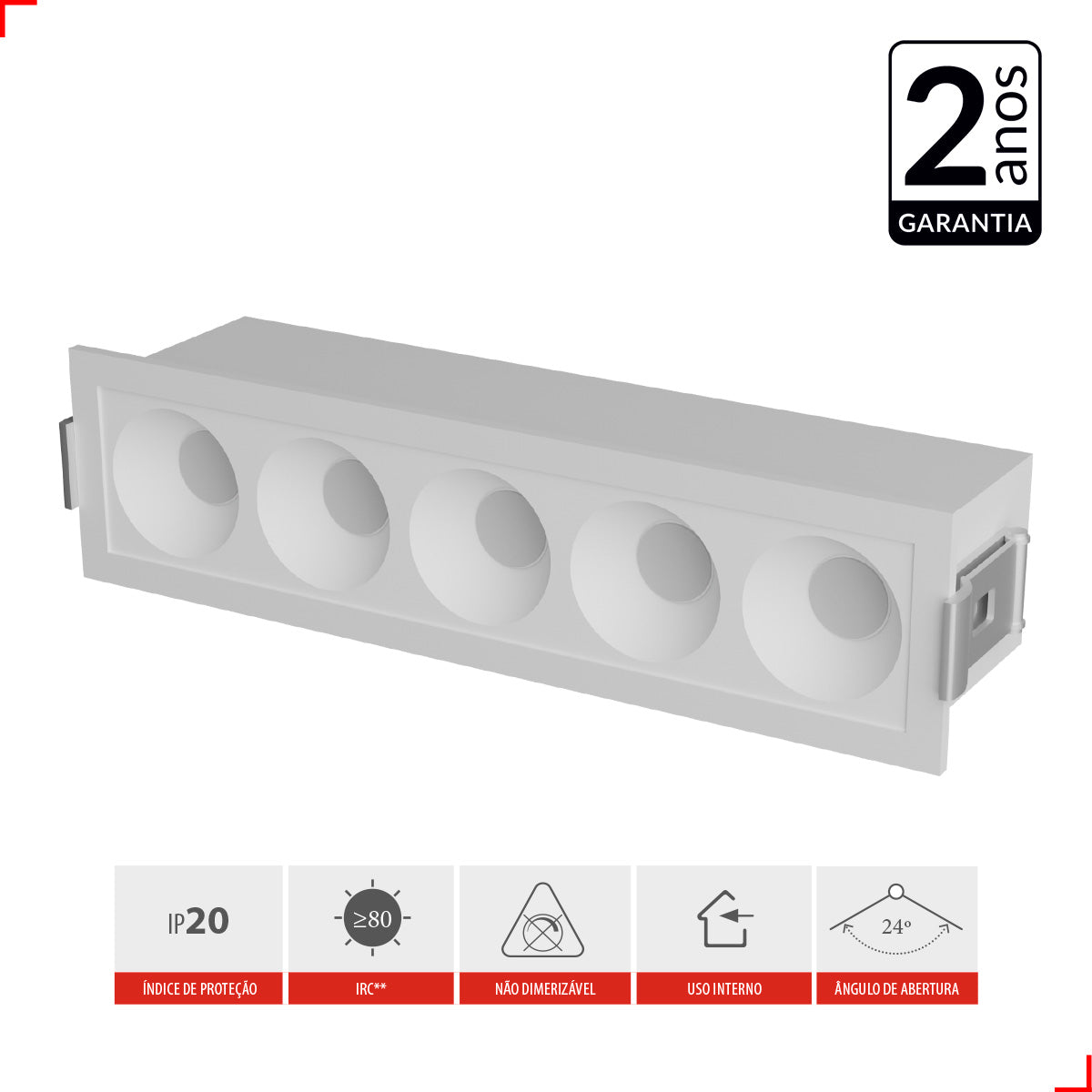 Spot Led Dots Redondo Embutir 10w 2700k/6500k IP20 Bivolt Branco Deluxe