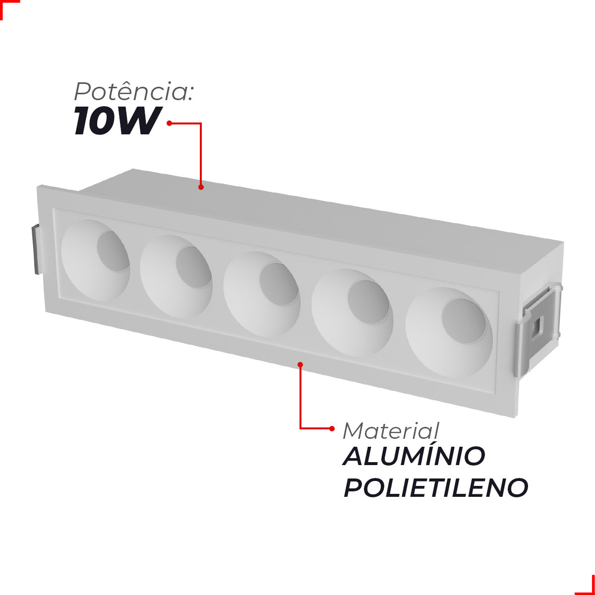 Spot Led Dots Redondo Embutir 10w 2700k/6500k IP20 Bivolt Branco Deluxe