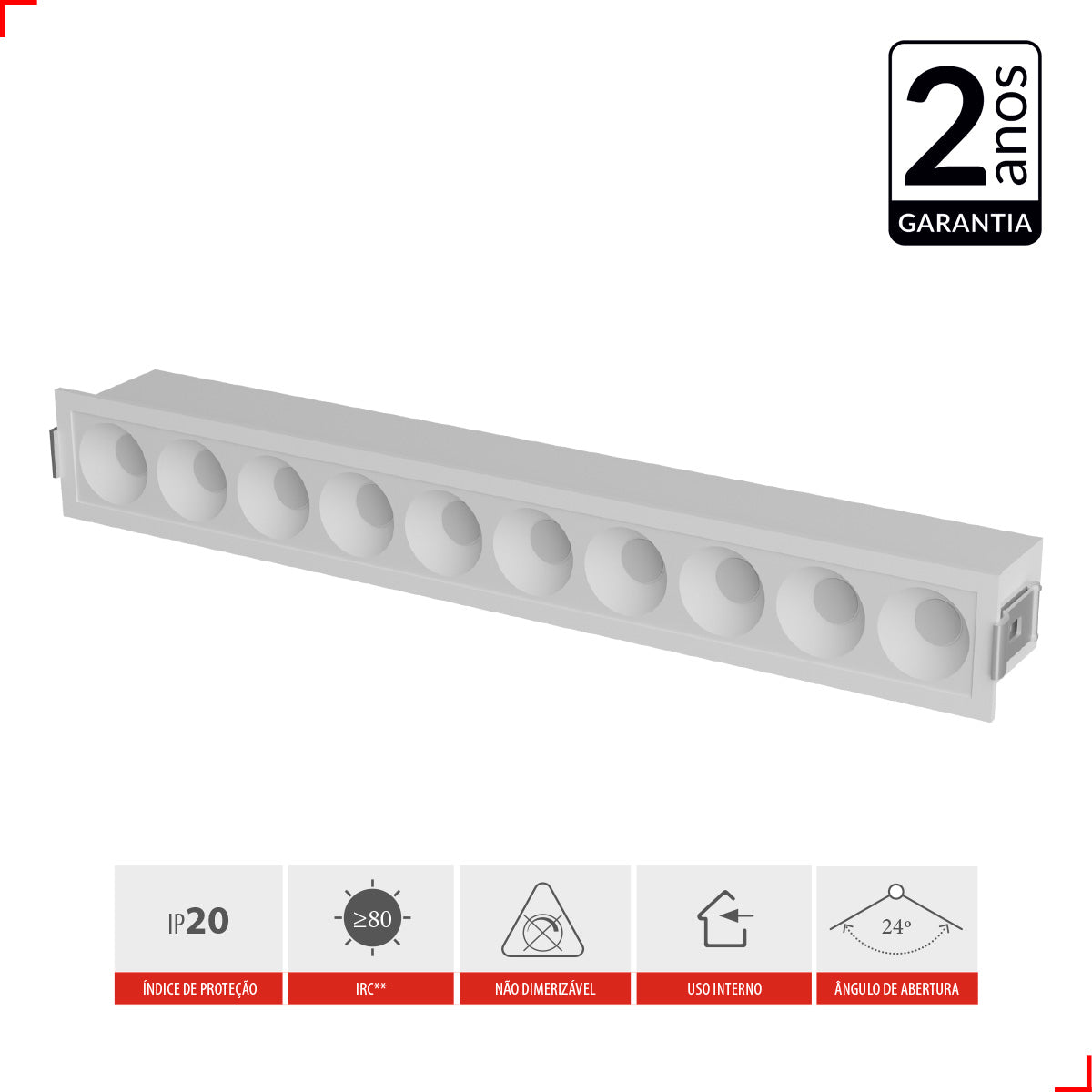Spot Led Dots Redondo Embutir 20w 2700k/6500K IP65 Bivolt Branco Deluxe