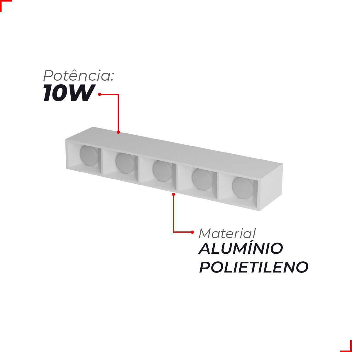 Spot Led Dots Quadrado Sobrepor 10w 2700k/6500k IP20 Bivolt Branco Avant