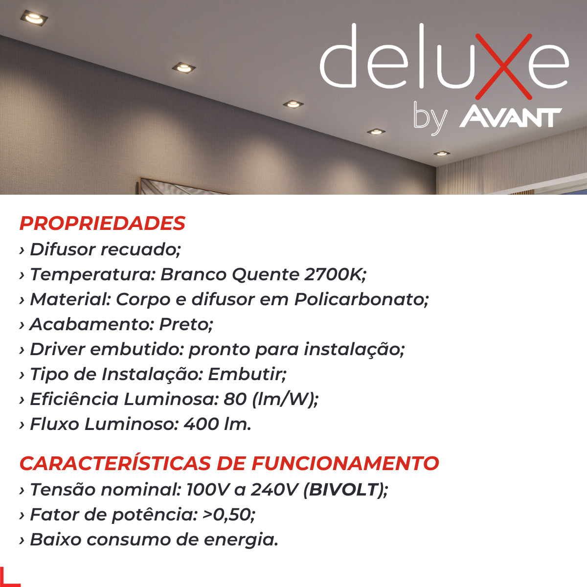 Spot Led Comfort Embutir 5w 2700k Branco Quente 9,4cm Bivolt Redondo Preto Cod: 908835056 Deluxe