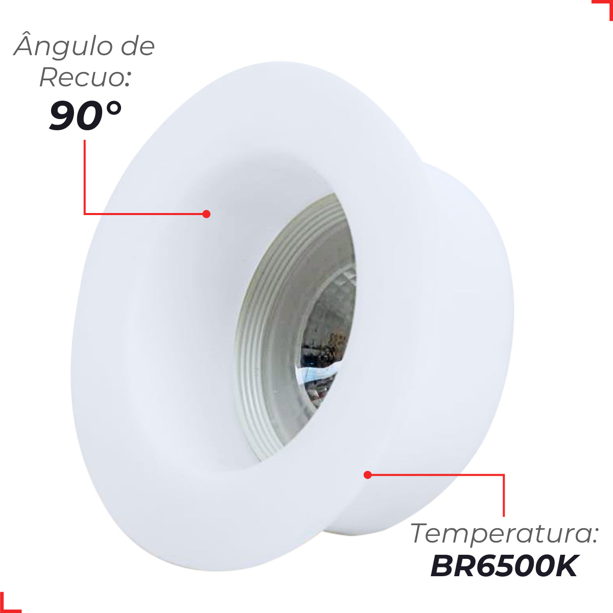 Spot Led Confort Recuado 5w 6500k Branco Frio IP20 Bivolt Branco Avant