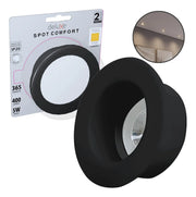 Spot Led Confort Recuado 5w 2700k Branco Quente IP20 Bivolt Preto Avant