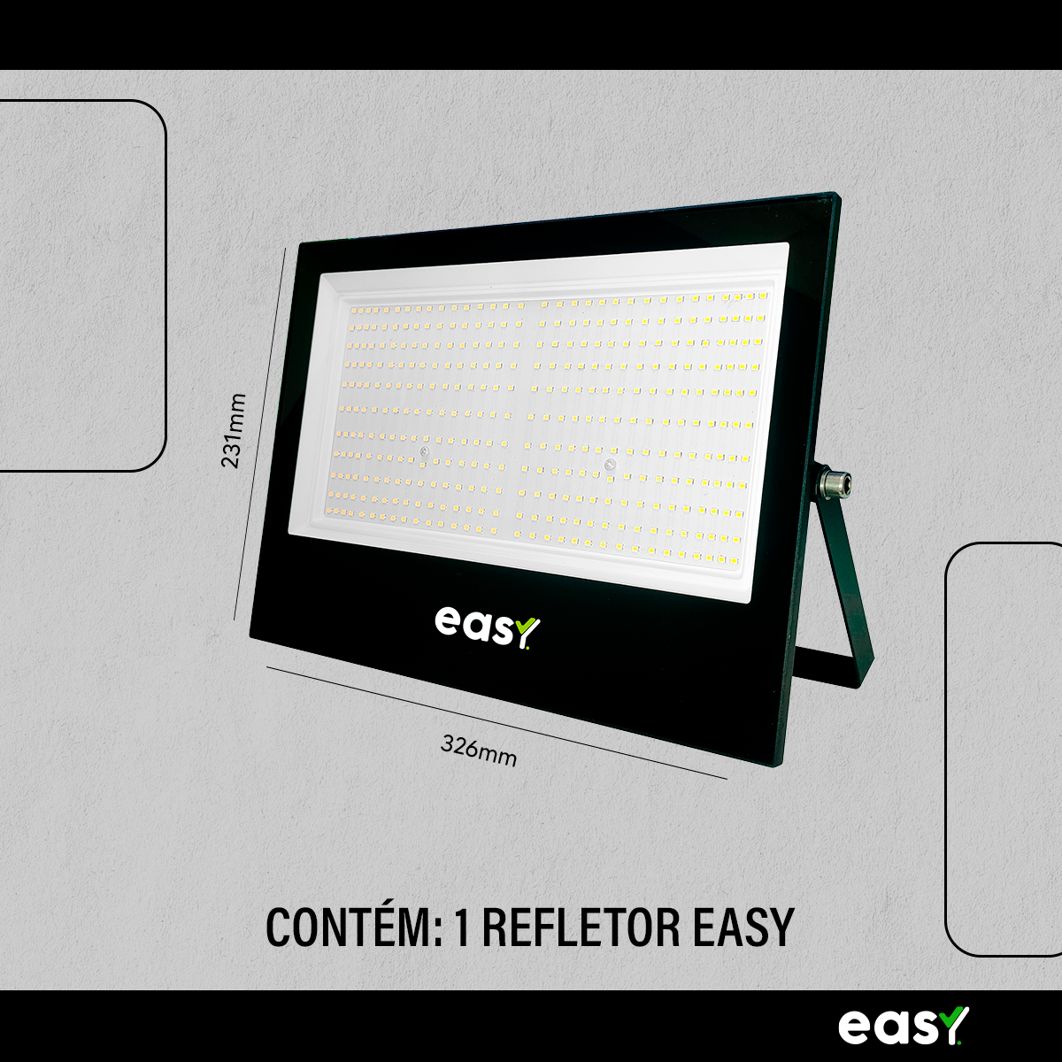 Refletor Led Externo 400w 6500k Branco Frio Bivolt IP66 Preto Easy